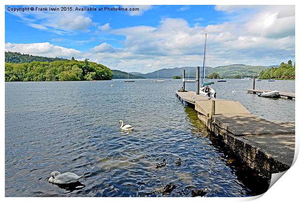  One of the many piers on Windermere Print by Frank Irwin