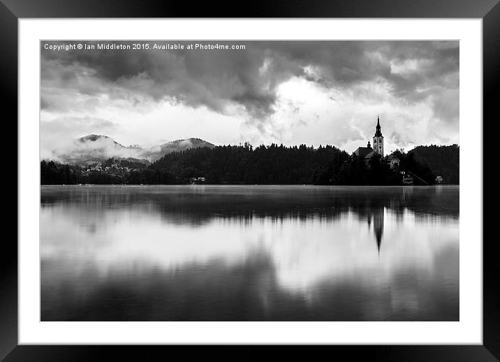 After the rain at Lake Bled Framed Mounted Print by Ian Middleton