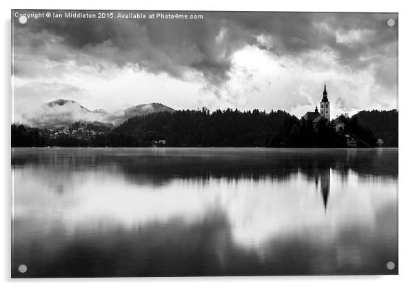 After the rain at Lake Bled Acrylic by Ian Middleton