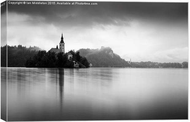 After the rain at Lake Bled Canvas Print by Ian Middleton