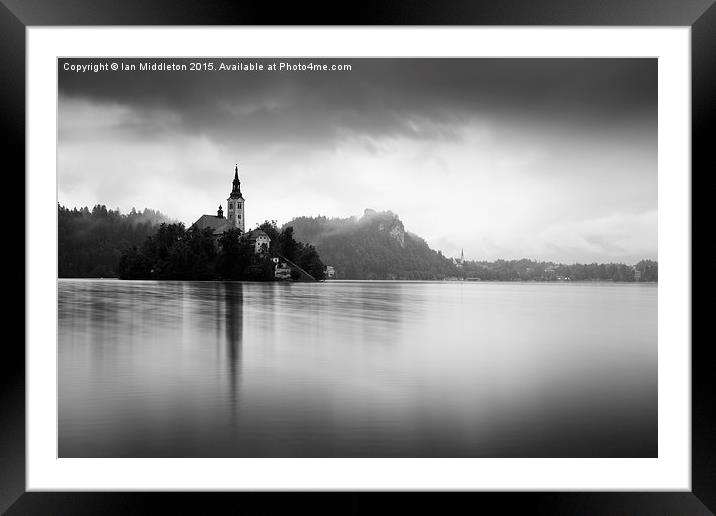 After the rain at Lake Bled Framed Mounted Print by Ian Middleton