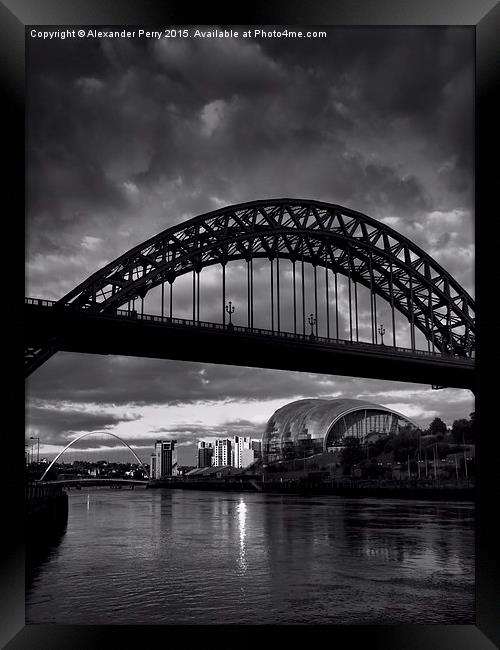  Tyne Bridge Sunset Framed Print by Alexander Perry