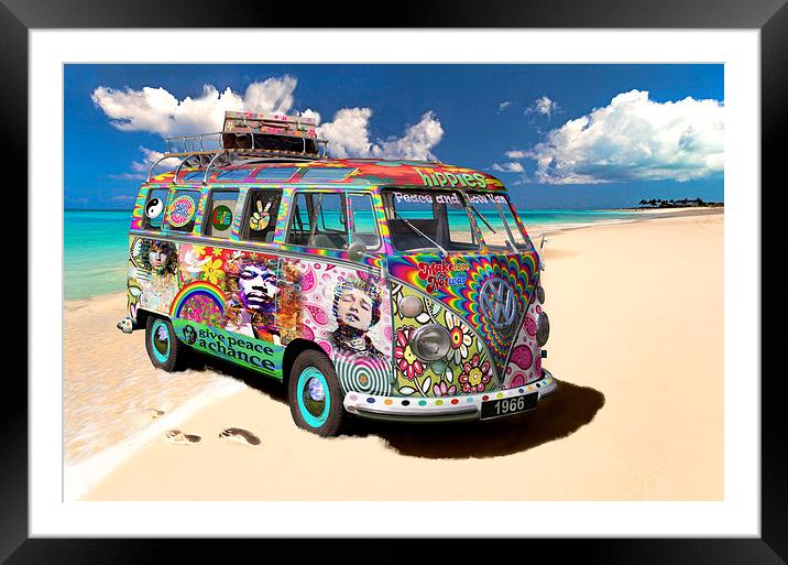  Sixties Vw Camper Fantasy Framed Mounted Print by Mal Bray
