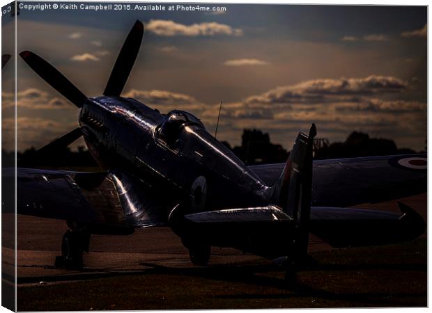  Dusk Spitfire Canvas Print by Keith Campbell