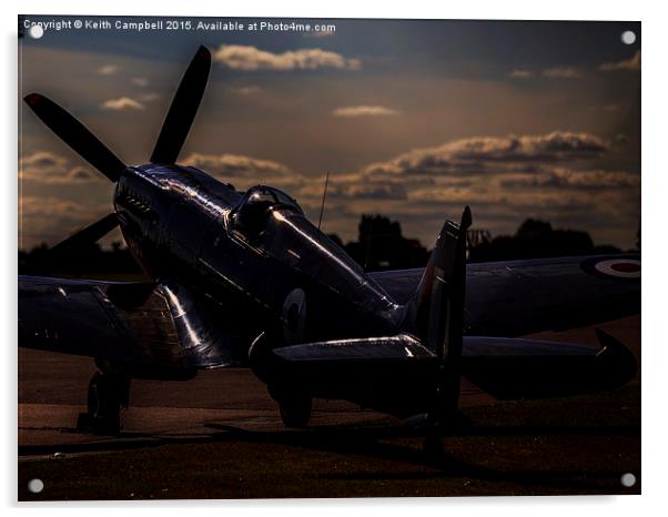 Dusk Spitfire Acrylic by Keith Campbell