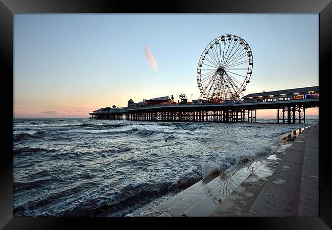  Big Wheel On Central Pier Blackpool Framed Print by Gary Kenyon