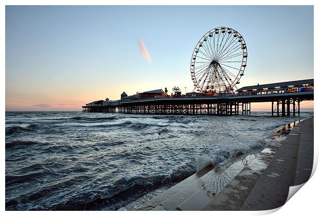  Big Wheel On Central Pier Blackpool Print by Gary Kenyon