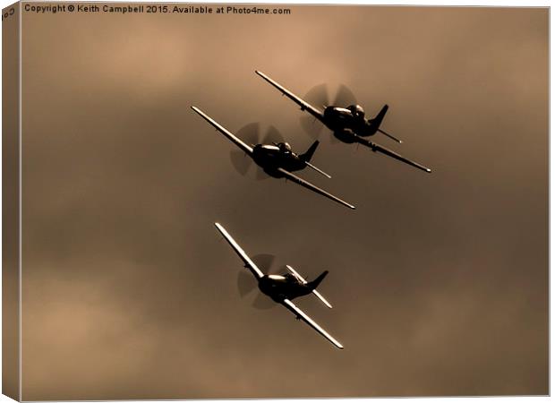 P-51 Mustang Trio Canvas Print by Keith Campbell