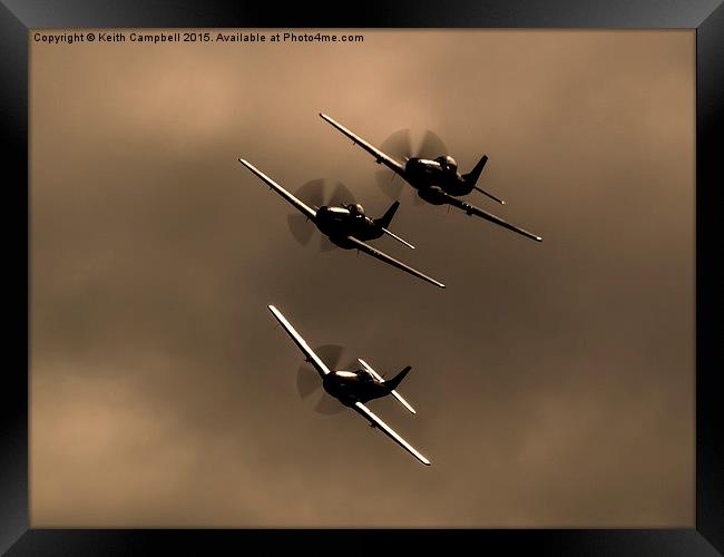 P-51 Mustang Trio Framed Print by Keith Campbell