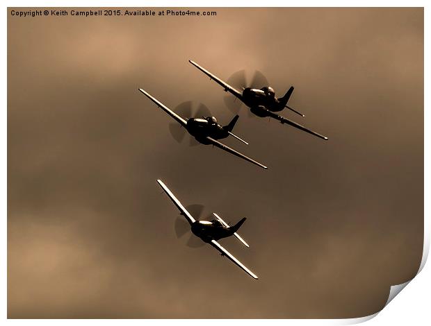 P-51 Mustang Trio Print by Keith Campbell