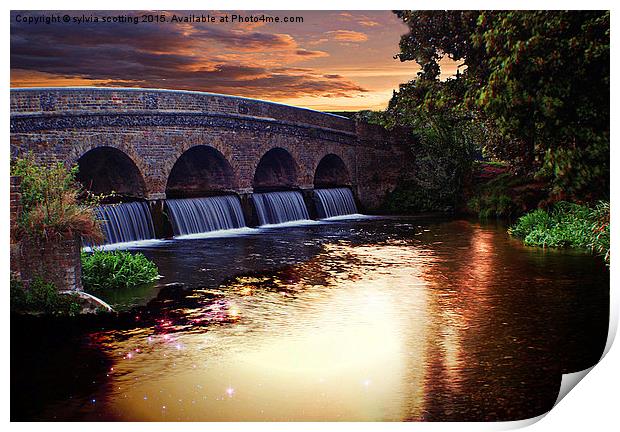  Sunset over the arches in Kent Print by sylvia scotting