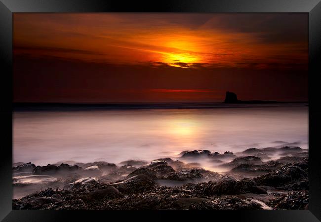 Saltwick Bay Sunrise Framed Print by Svetlana Sewell