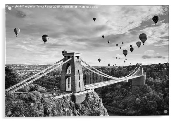 Bristol Balloon Fiesta (black and white) Acrylic by Daugirdas Racys