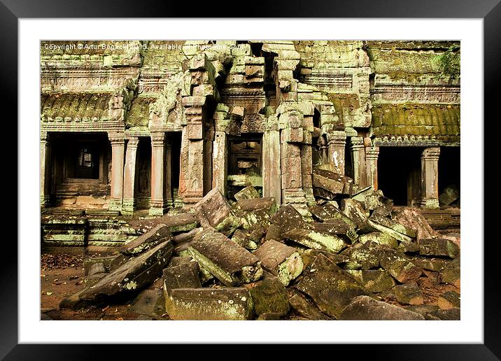 Ancient Temple Ruins in Cambodia Framed Mounted Print by Artur Bogacki
