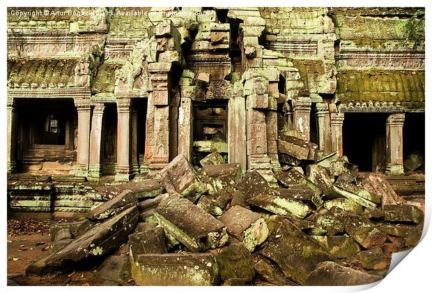 Ancient Temple Ruins in Cambodia Print by Artur Bogacki