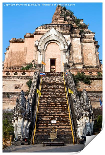 Wat Chedi Luang in Chiang Mai Print by Artur Bogacki
