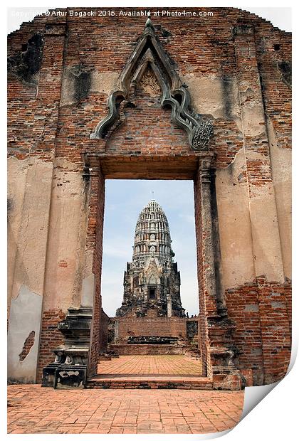 Portal to the Temple in Ayutthaya Print by Artur Bogacki
