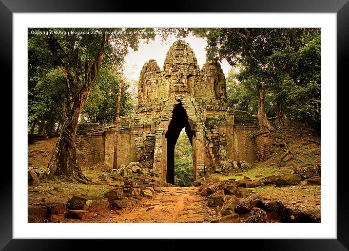  West Gate to Angkor Thom in Cambodia Framed Mounted Print by Artur Bogacki