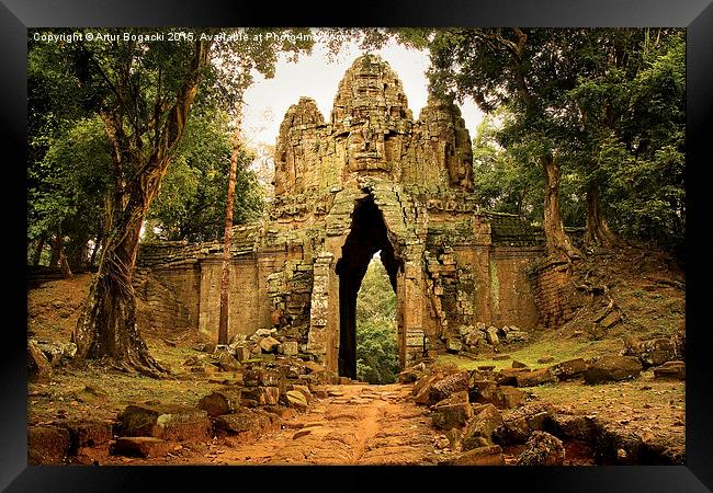  West Gate to Angkor Thom in Cambodia Framed Print by Artur Bogacki