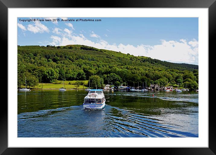  A boat cruise sets off from Lakeside, Windermere Framed Mounted Print by Frank Irwin