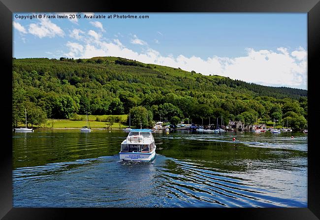  A boat cruise sets off from Lakeside, Windermere Framed Print by Frank Irwin