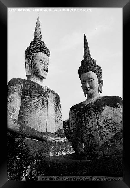 Buddha Statues in Meditation Framed Print by Artur Bogacki