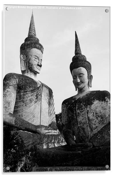 Buddha Statues in Meditation Acrylic by Artur Bogacki