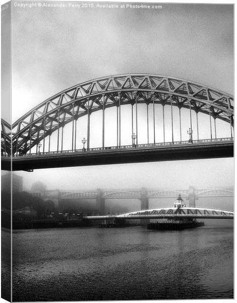  Tyne Bridge Mist Canvas Print by Alexander Perry