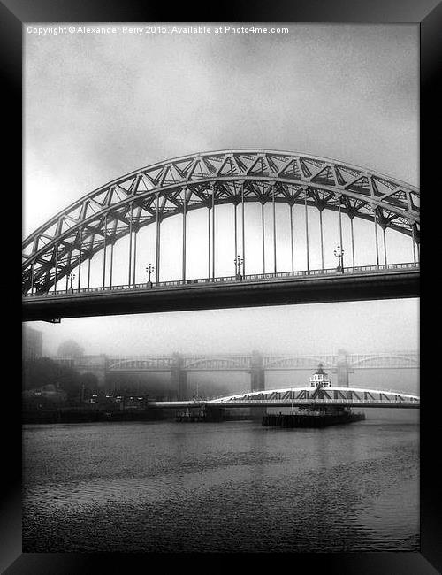  Tyne Bridge Mist Framed Print by Alexander Perry