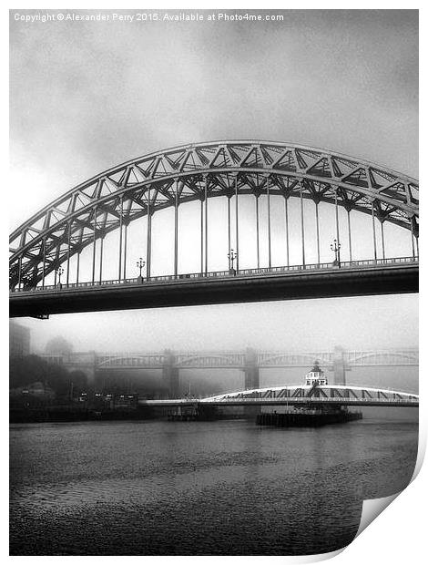  Tyne Bridge Mist Print by Alexander Perry