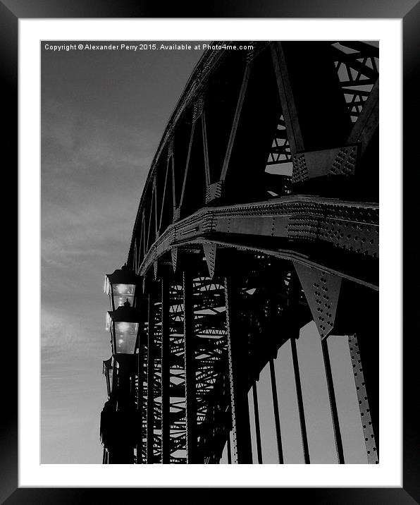 Tyne Bridge Lights Framed Mounted Print by Alexander Perry