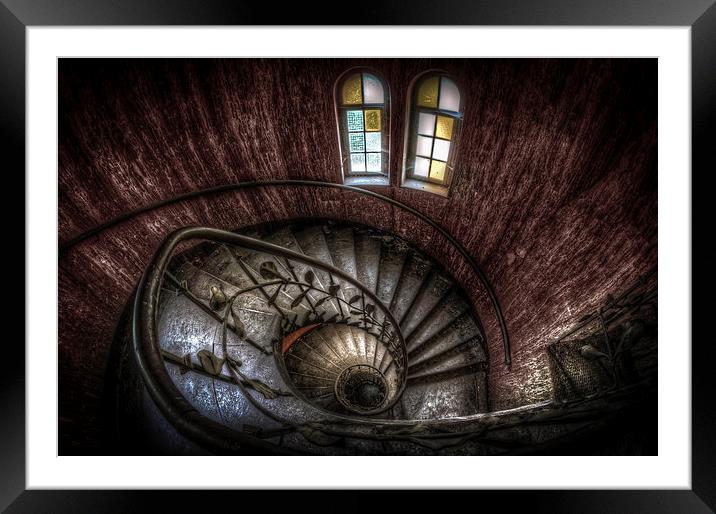 Red Spiral Framed Mounted Print by Nathan Wright