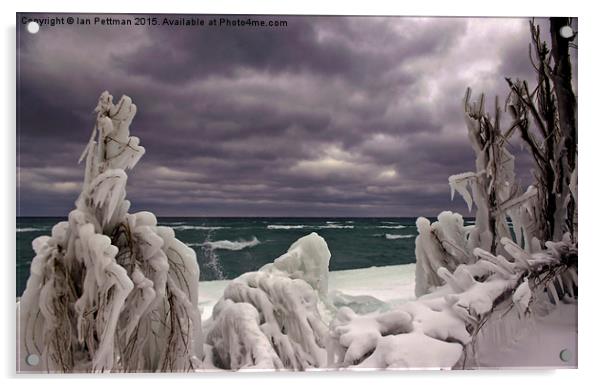 Winter Sky, Ice and Water Acrylic by Ian Pettman
