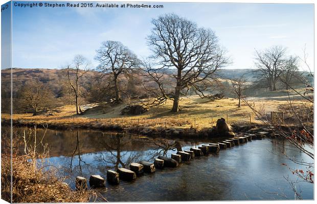 Stepping Stones on the River Rothay Canvas Print by Stephen Read