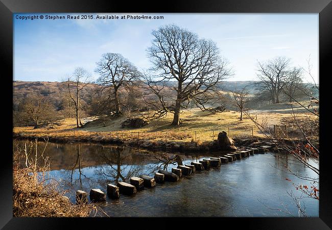 Stepping Stones on the River Rothay Framed Print by Stephen Read
