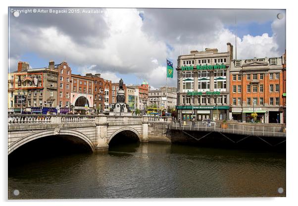 Dublin Cityscape Acrylic by Artur Bogacki