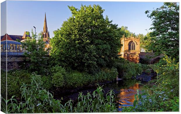 Chapel on the Bridge and Rotherham Minster  Canvas Print by Darren Galpin