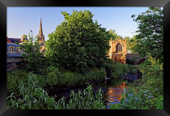 Chapel on the Bridge and Rotherham Minster  Framed Print by Darren Galpin
