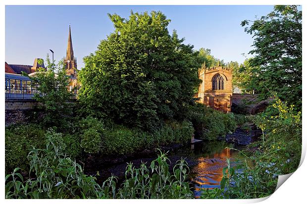 Chapel on the Bridge and Rotherham Minster  Print by Darren Galpin