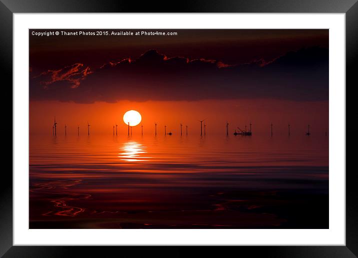 Windfarm sunset Framed Mounted Print by Thanet Photos