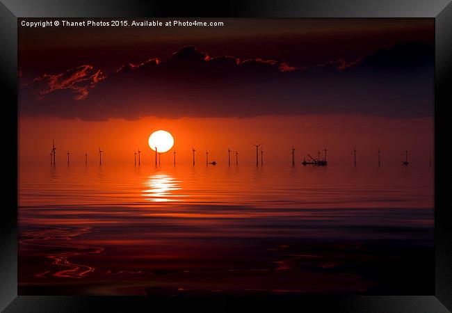 Windfarm sunset Framed Print by Thanet Photos