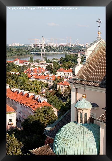 Warsaw Cityscape Framed Print by Artur Bogacki