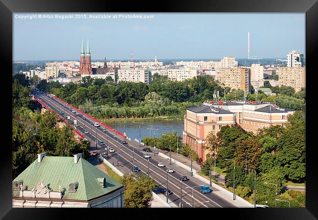 Warsaw Cityscape Framed Print by Artur Bogacki