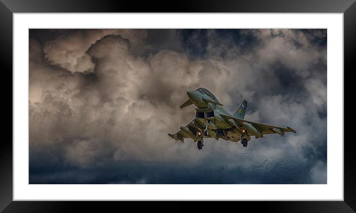 RAF Typhoon coming in to land at Coningsby Framed Mounted Print by Nigel Jones