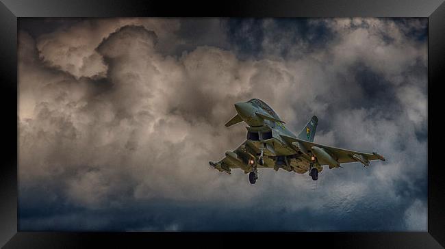 RAF Typhoon coming in to land at Coningsby Framed Print by Nigel Jones