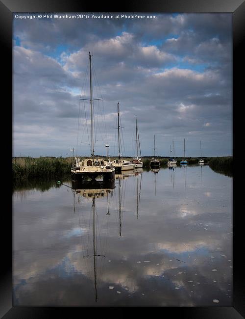  River Frome Moorings Framed Print by Phil Wareham