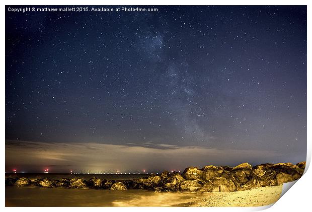 Milky Way Over Gunfleet Sands Print by matthew  mallett