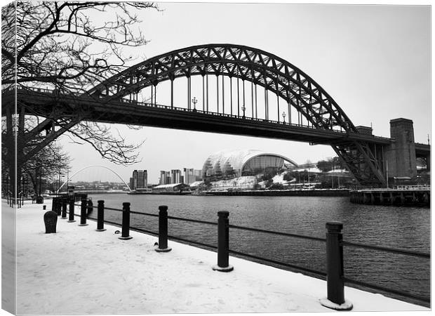  Snowy Quayside Canvas Print by Alexander Perry