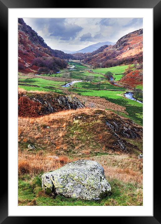 Lakeland view down the valley from Watendlath Framed Mounted Print by Ian Duffield