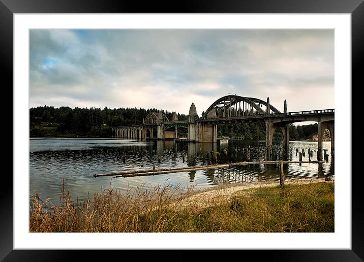  Siuslaw River Bridge Framed Mounted Print by Belinda Greb
